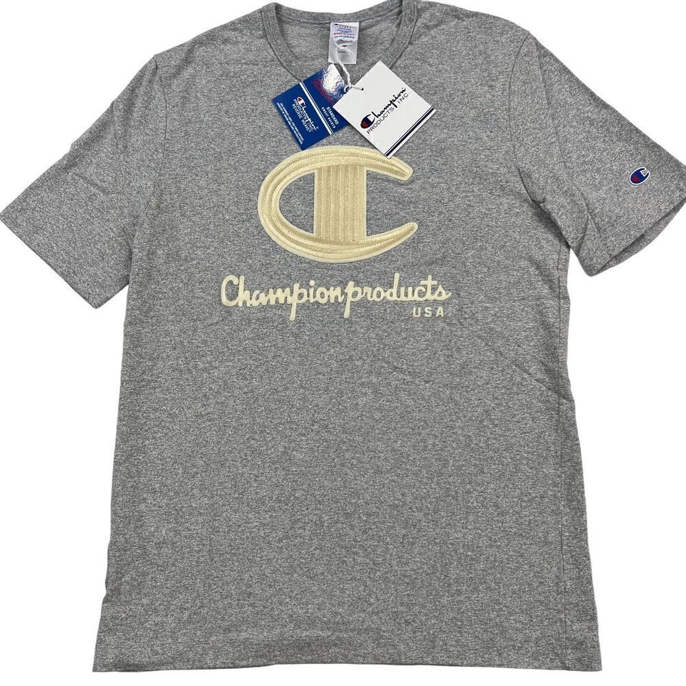 New Champion Men US M Gray Heavyweight Jersey Heritage T-Shirt  | Made in USA